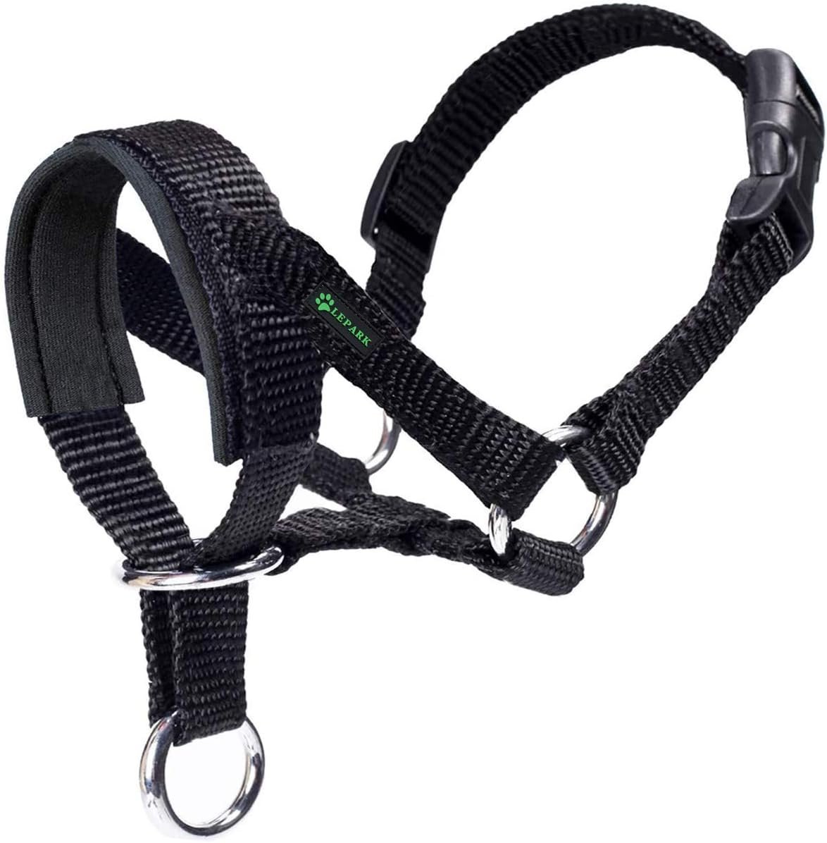 dog head collar with padded fabric