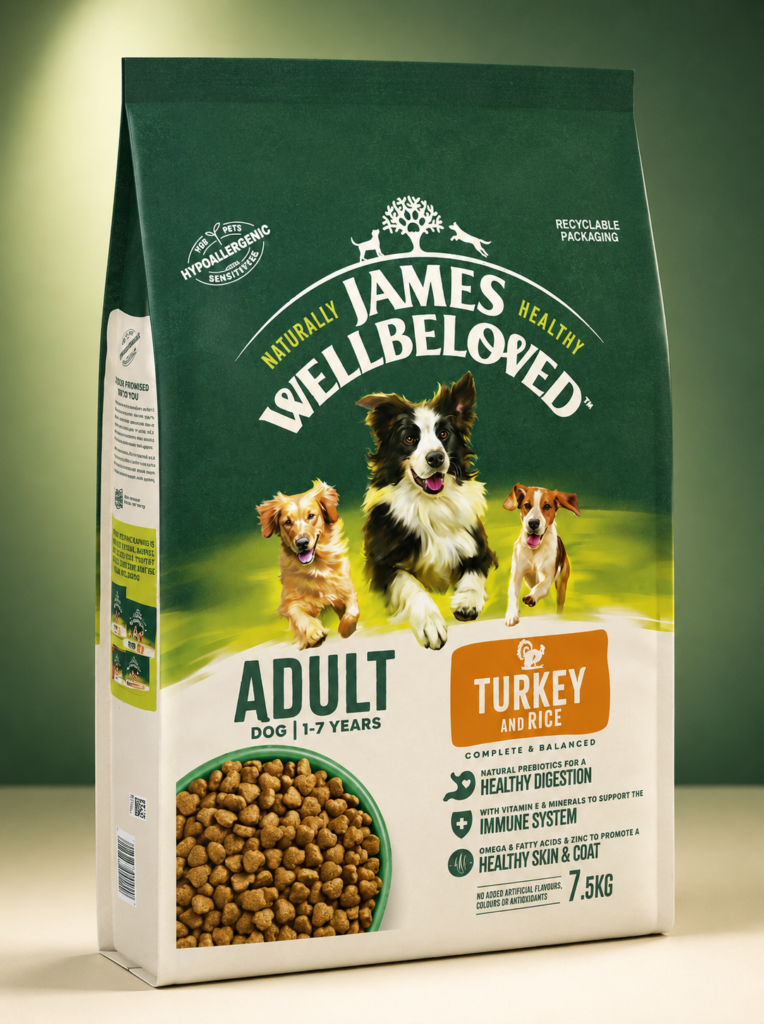 james wellbeloved adult turkey & rice dog food