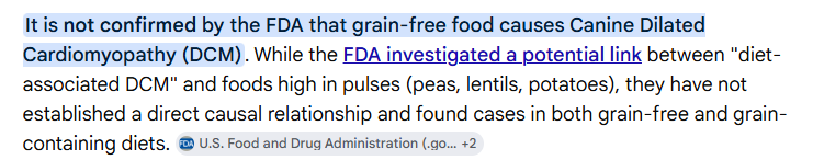 fda grain free puppy food