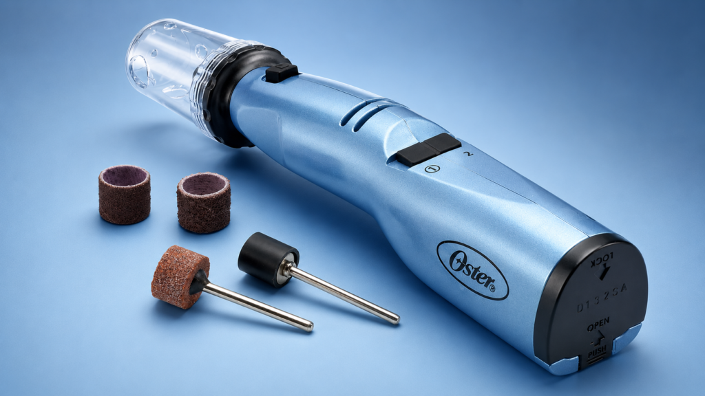 oster gentle paws less stress dog and cat nail grinder, 2 speed