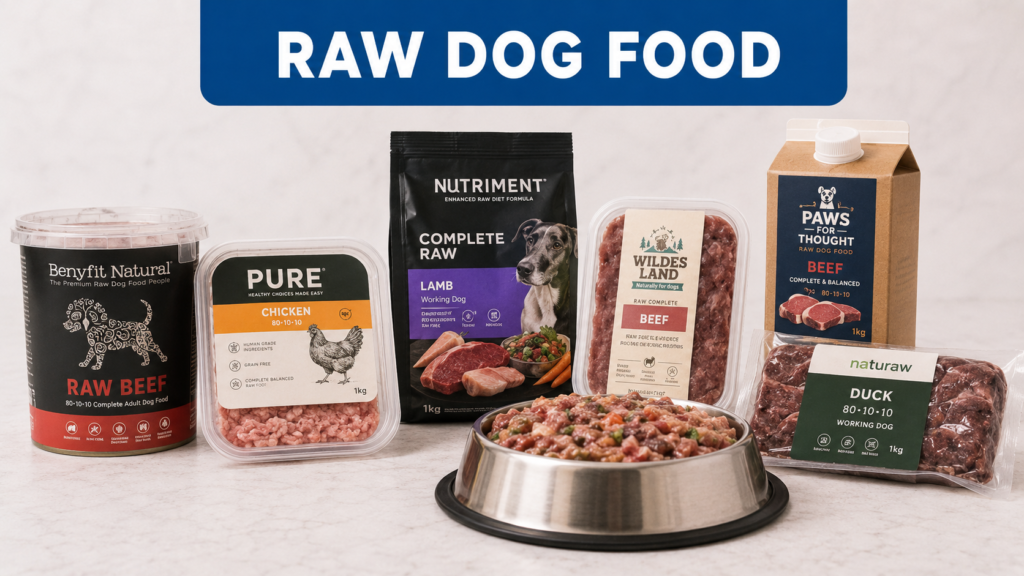 raw dog food product display