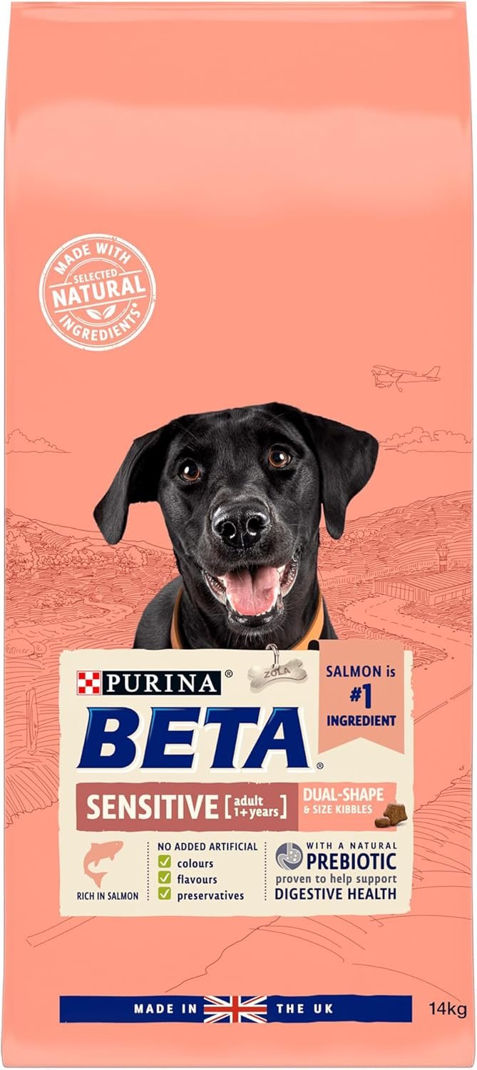 beta adult sensitive salmon dry dog food 14kg