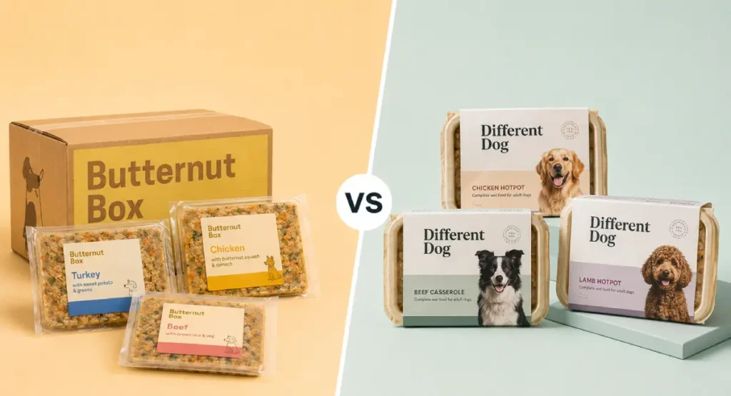 Butternut Box vs Different Dog: Fresh Dog Food Brands Compared for UK Dogs butternut box vs different dog (1)