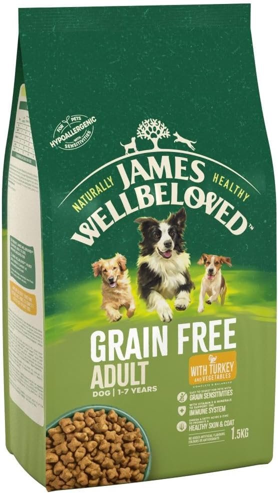 Best Grain-Free Dog Foods UK james wellbeloved hypoallergenic grain free